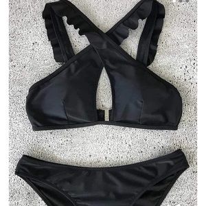 Black Criss Cross Bikini Set